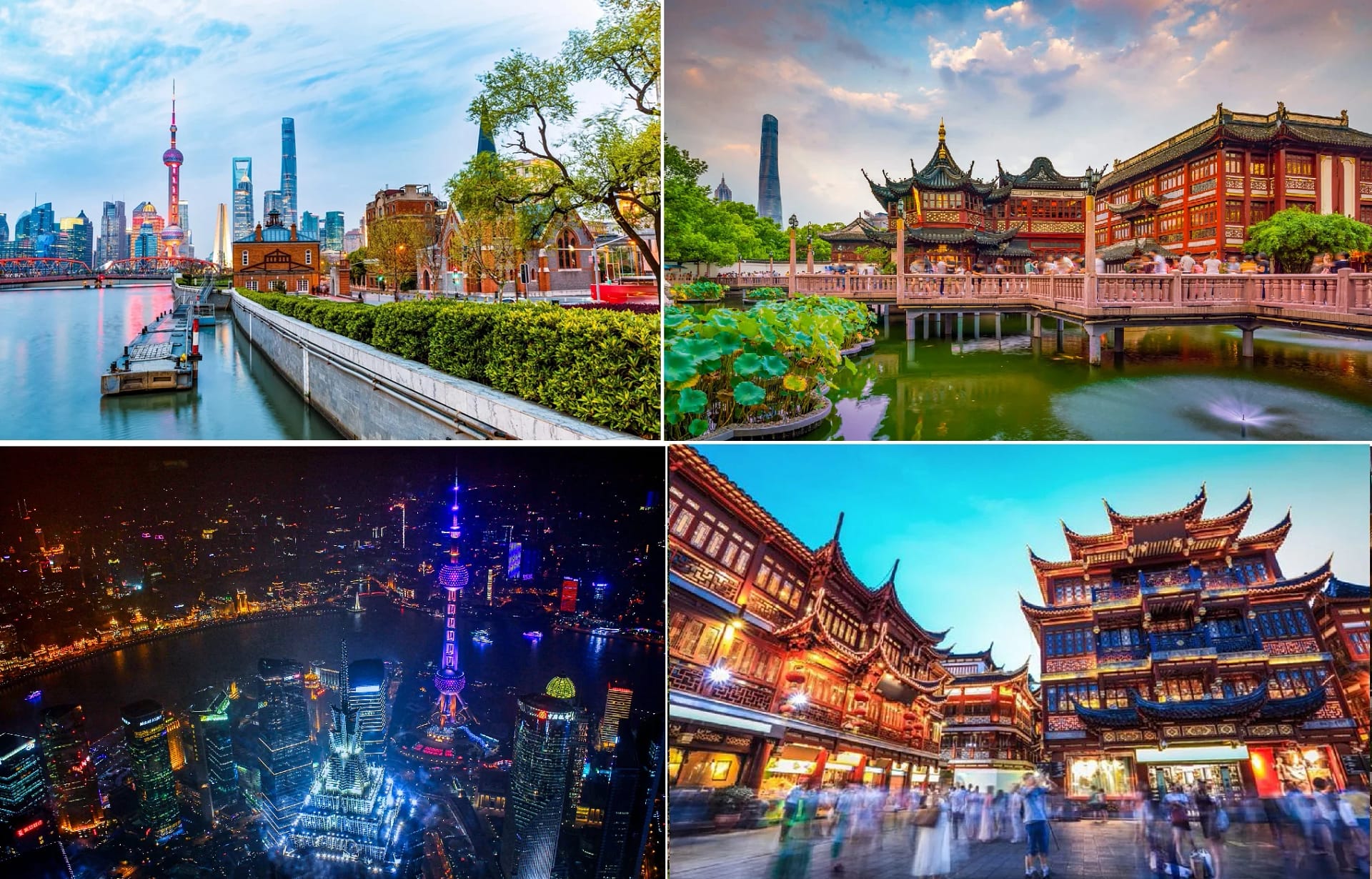 Colaj cu arhitectură modernă și veche  în Shnaghai China Foto Smart Guide dms