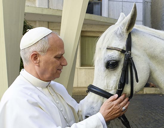 VIDEO Cadoul inedit primit de Papa Leon. „Așa mi-a venit ideea de a-i oferi un frumos pursânge arab”