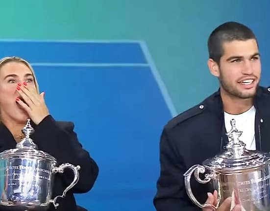 „E 9 dimineața, nu te îngrijora” » Carlos Alcaraz, galant după gafa făcută de Aryna Sabalenka într-o emisiune