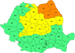 Județele vizate de avertizările ANM. FOTO ANM