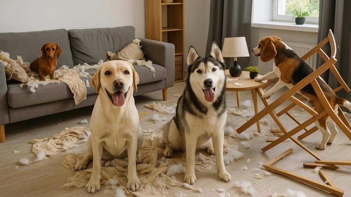 7 Rase de câini care îți fac praful apartamentul când sunt lăsați singuri