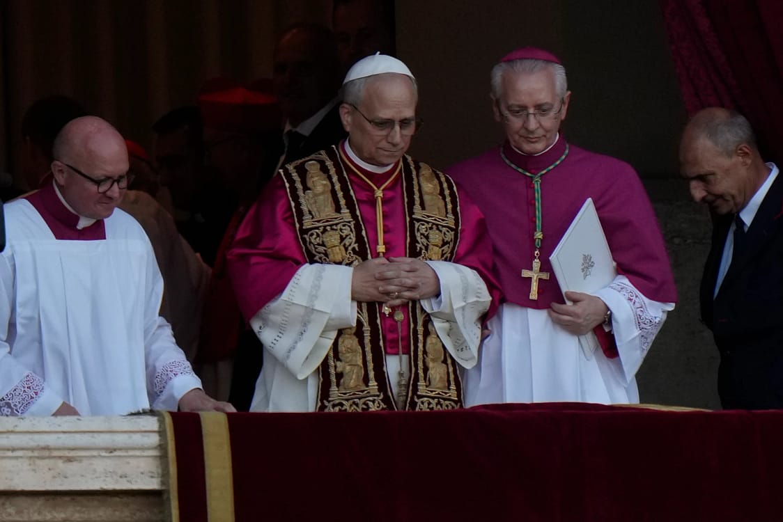 Papa Leon al XIV-lea rostește prima rugăciune de duminică FOTO: Profimedia