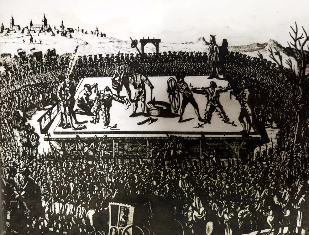 Martiriul lui Horea și Cloșca. Gravură.