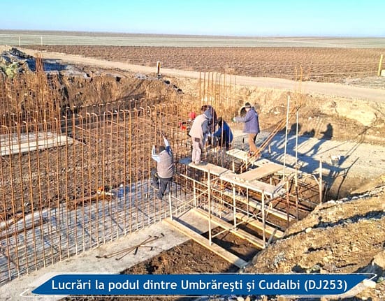 Preşedintele CJ Galaţi: Vremea favorabilă permite avansa lucrărilor de reabilitare a trei poduri județene