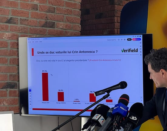 VIDEO Nicușor Dan a prezentat un prim sondaj de opinie pentru turul doi al prezidențialelor, realizat de Verifield la comanda lui. Cum se împart procentele