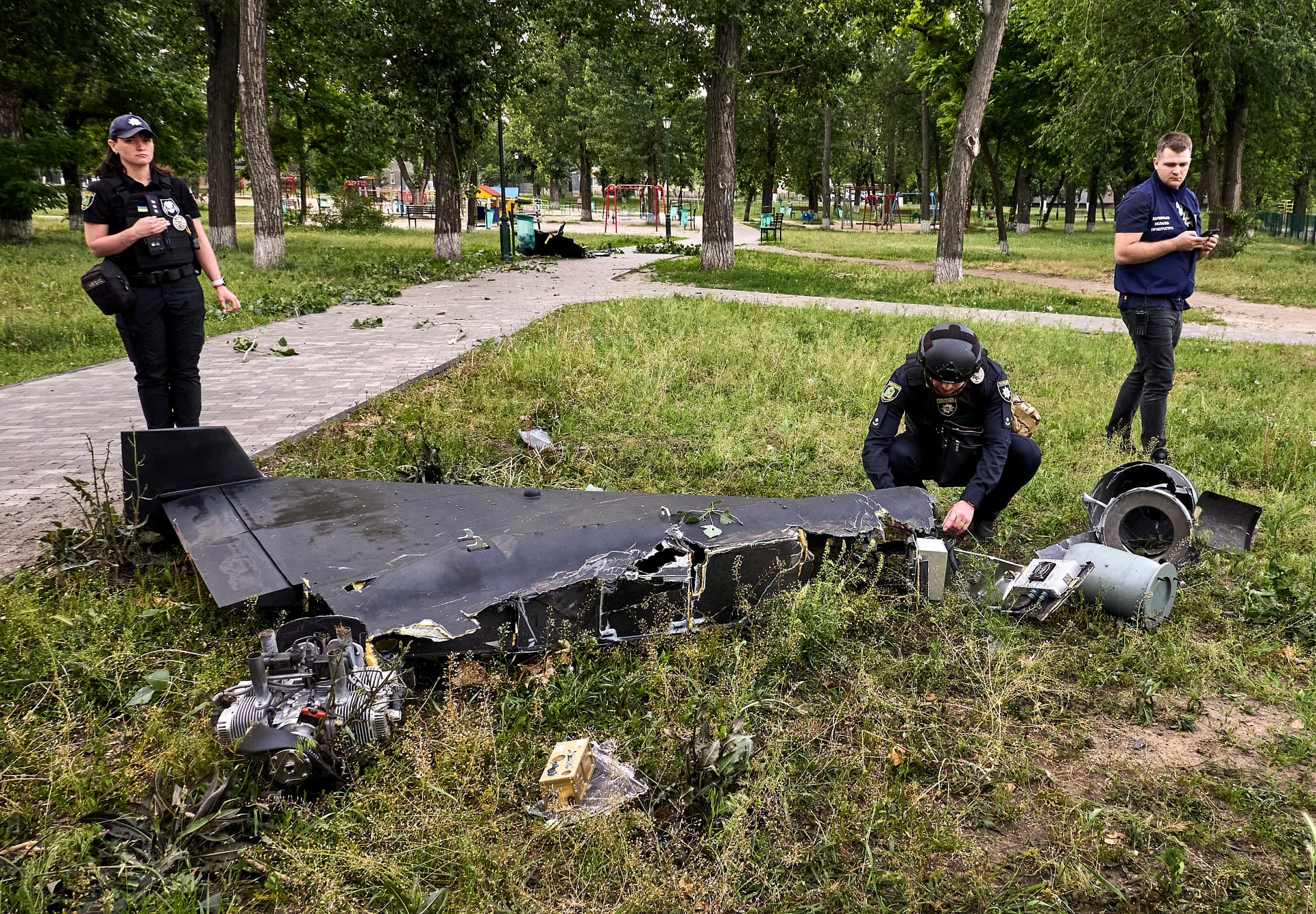 Epava unei drone Shahed în regiunea Harkov FOTO EPA-EFE