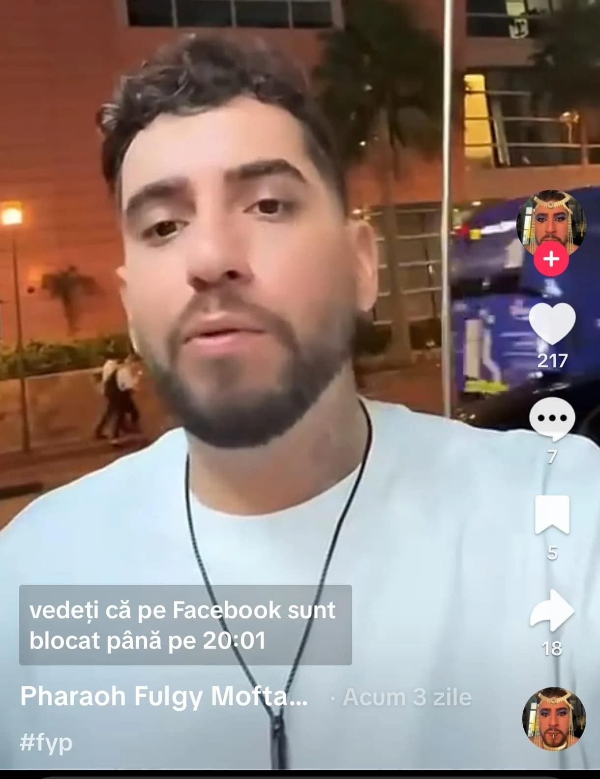 Fulgy CAPTURĂ FOTO Tik Tok/ Pharaoh Fulgy Moftamhamun